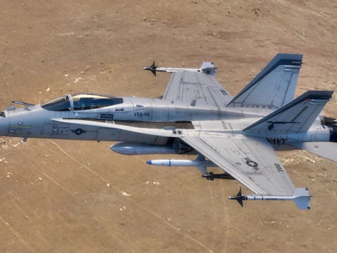 F18 Hornet - With Cocpit - Fully Rigged - Changeable decal and text 3D Model