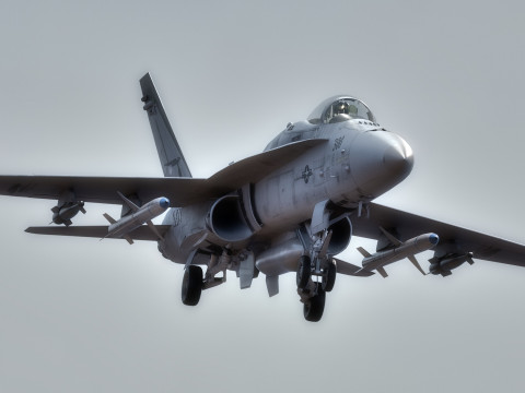 F 18 Hornet – z kokpitem – z pełnym osprzętem – wymienna naklejka i tekst Model 3D