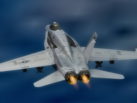 F 18 Hornet – z kokpitem – z pełnym osprzętem – wymienna naklejka i tekst Model 3D