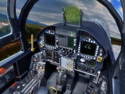 F 18 Hornet – z kokpitem – z pełnym osprzętem – wymienna naklejka i tekst Model 3D