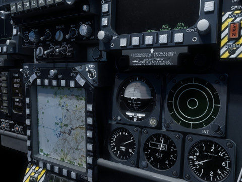 F 18 Hornet – z kokpitem – z pełnym osprzętem – wymienna naklejka i tekst Model 3D