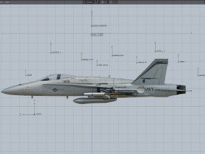 F18 Hornet - With Cocpit - High Quality Gimp and PSD files included Model 3D