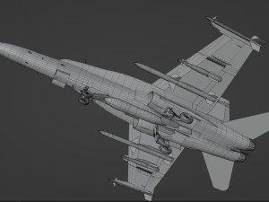 F18 Hornet - With Cocpit - High Quality Gimp and PSD files included Model 3D