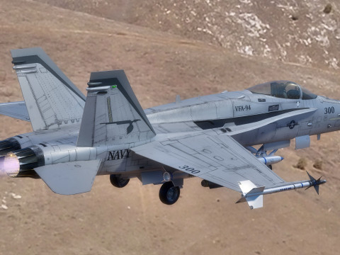 F18 Hornet - With Cocpit - High Quality Gimp and PSD files included Model 3D
