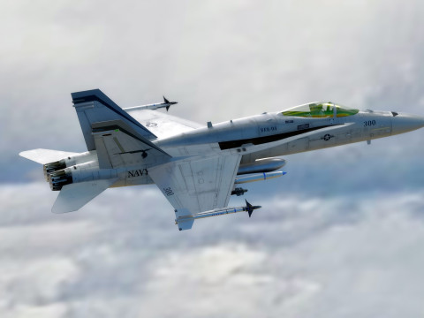F18 Hornet - With Cocpit - High Quality Gimp and PSD files included Model 3D