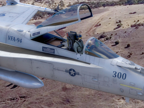 F18 Hornet - With Cocpit - High Quality Gimp and PSD files included Model 3D
