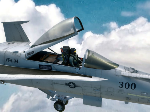 F18 Hornet - With Cocpit - High Quality Gimp and PSD files included Model 3D