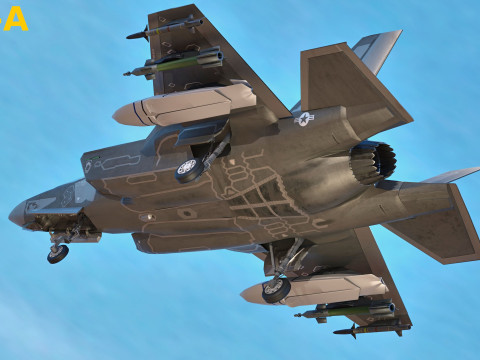 F35 Collection F35A-F35B-F35C - Rigged - High Resolution with Cocpit 3D Model