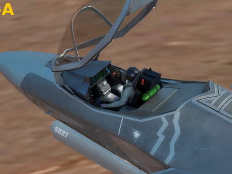 F35 Collection F35A-F35B-F35C - Rigged - High Resolution with Cocpit 3D Model