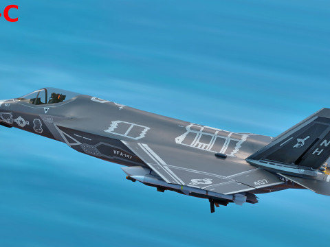 F35 Collection F35A-F35B-F35C - Rigged - High Resolution with Cocpit 3D Model