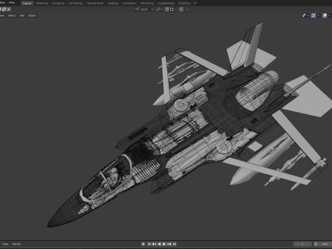F35 Collection F35A-F35B-F35C - Rigged - High Resolution with Cocpit 3D Model