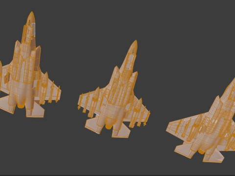 F35 Collection F35A-F35B-F35C - Rigged - High Resolution with Cocpit 3D Model