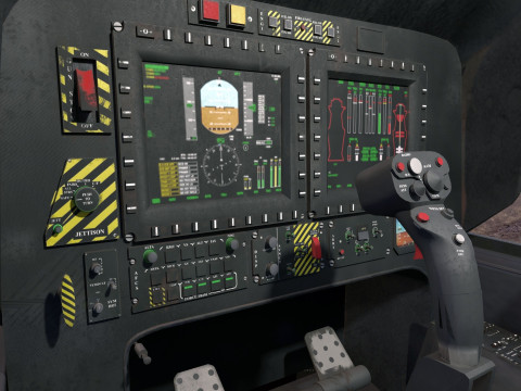 Atak T129 Helicopter-Rigged - with Cocpit-Changeable decal-text Modelo 3D