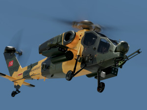 Atak T129 Helicopter with Ultra High Textures include gimp and psd files 3D Model