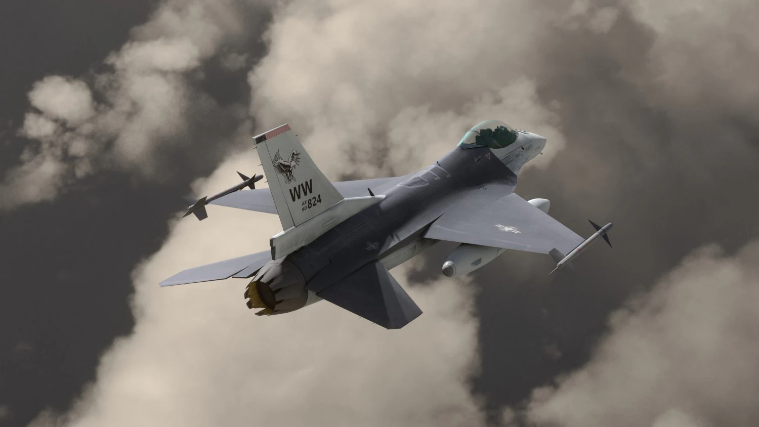 F16C USA 3D Model .c4d .max .obj .3ds .fbx .stl .blend
