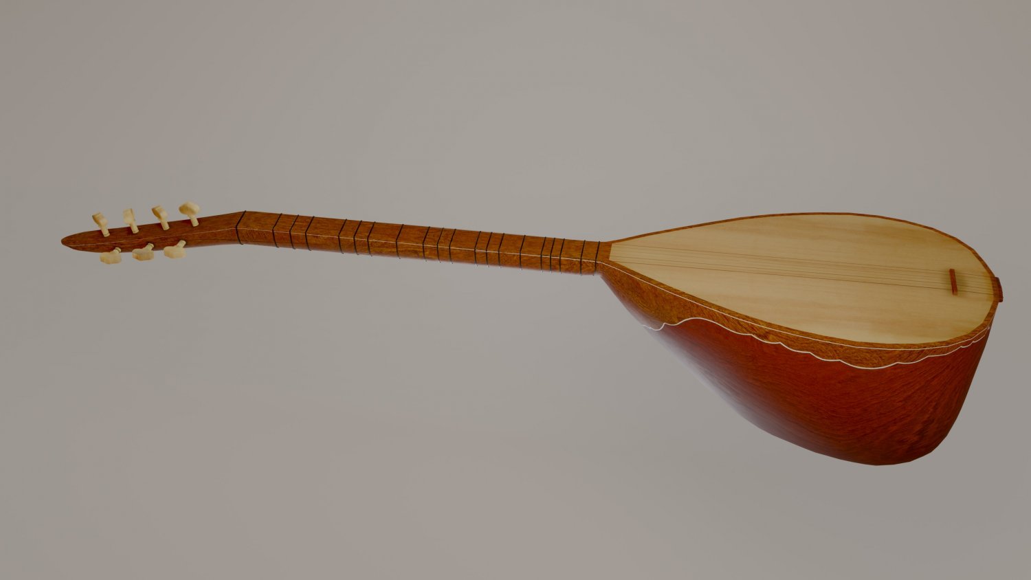 Saz baglama Instrument 3D Model in Guitar 3DExport