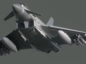 Euro Fighter Typhoon with High Resolution Cocpit - Fully Rigged 3D Model