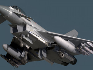 Euro Fighter Typhoon with High Resolution Cocpit - Fully Rigged 3D Model