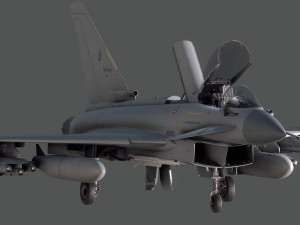 Euro Fighter Typhoon with High Resolution Cocpit - Fully Rigged 3D Model