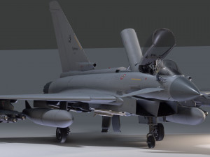 Euro Fighter Typhoon with High Resolution Cocpit - Fully Rigged 3D Model