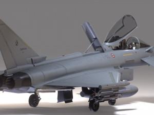 Euro Fighter Typhoon with High Resolution Cocpit - Fully Rigged 3D Model