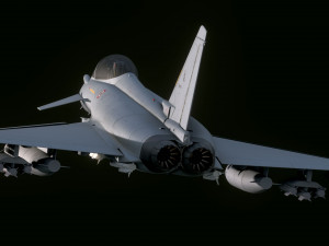 Euro Fighter Typhoon with High Resolution Cocpit - Fully Rigged 3D Model