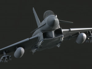 Euro Fighter Typhoon with High Resolution Cocpit - Fully Rigged 3D Model