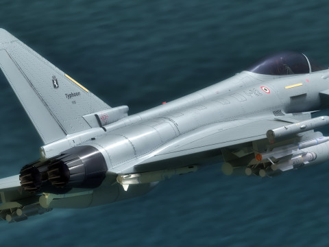 Euro Fighter Typhoon with High Resolution Cocpit - Fully Rigged Modello 3D