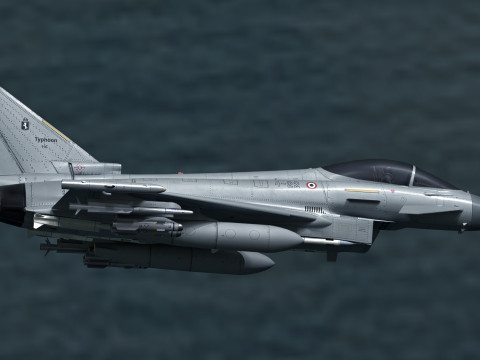 Euro Fighter Typhoon with High Resolution Cocpit - Fully Rigged Modello 3D
