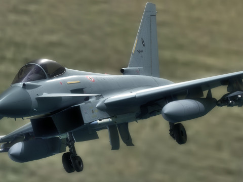 Euro Fighter Typhoon with High Resolution Cocpit - Fully Rigged Modello 3D