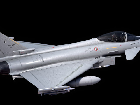 Euro Fighter Typhoon with High Resolution Cocpit - Fully Rigged Modello 3D