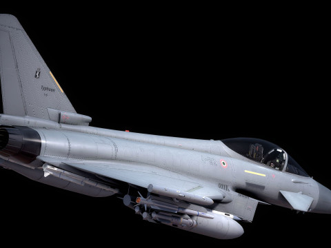 Euro Fighter Typhoon with High Resolution Cocpit - Fully Rigged Modello 3D