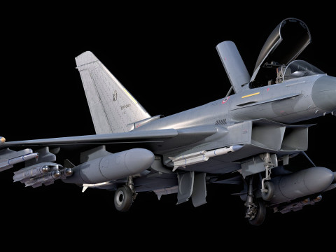 Euro Fighter Typhoon with High Resolution Cocpit - Fully Rigged Modello 3D