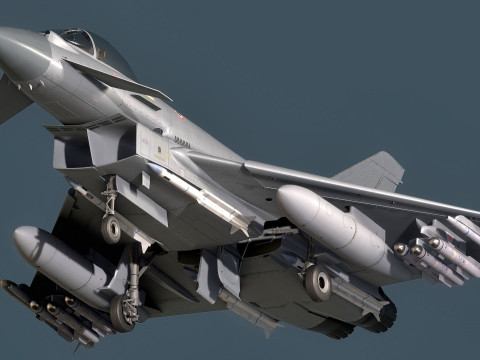 Euro Fighter Typhoon with High Resolution Cocpit - Fully Rigged Modello 3D