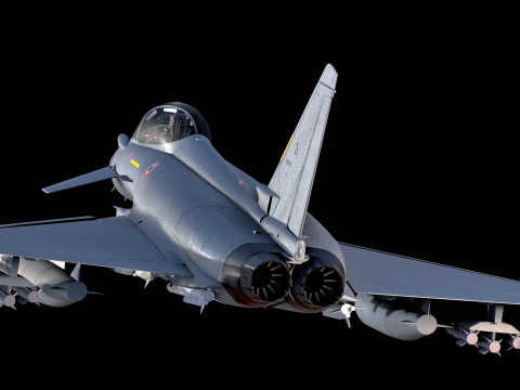 Euro Fighter Typhoon with High Resolution Cocpit - Fully Rigged Modello 3D