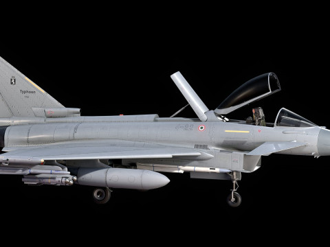 Euro Fighter Typhoon with High Resolution Cocpit - Fully Rigged Modello 3D