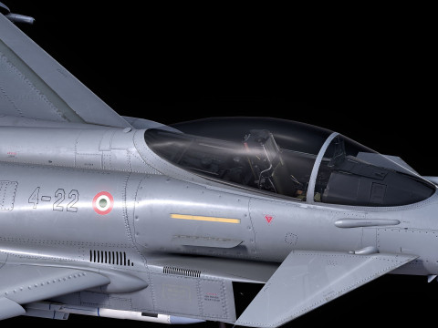 Euro Fighter Typhoon with High Resolution Cocpit - Fully Rigged Modello 3D