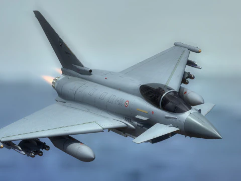 Eurofighter Typhoon с кабиной высокого разрешения - полностью оснащен 3D Модель