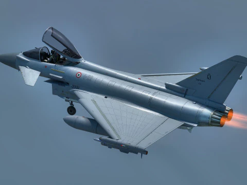 Eurofighter Typhoon с кабиной высокого разрешения - полностью оснащен 3D Модель