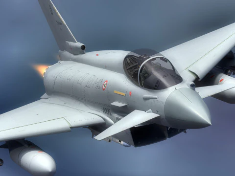 Eurofighter Typhoon с кабиной высокого разрешения - полностью оснащен 3D Модель