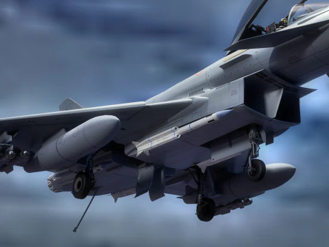 Eurofighter Typhoon с кабиной высокого разрешения - полностью оснащен 3D Модель