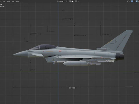 Eurofighter Typhoon с кабиной высокого разрешения - полностью оснащен 3D Модель