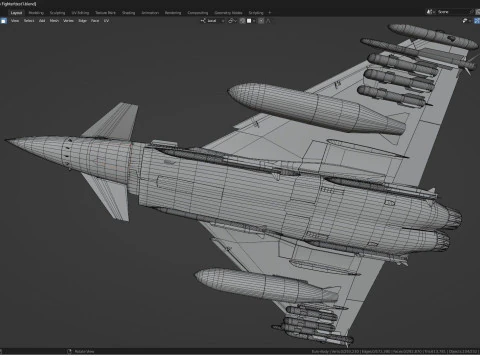 Eurofighter Typhoon с кабиной высокого разрешения - полностью оснащен 3D Модель