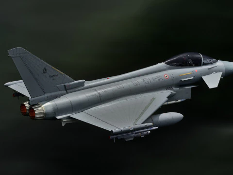 Eurofighter Typhoon с кабиной высокого разрешения - полностью оснащен 3D Модель