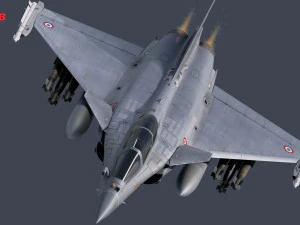 Cole&ccedil;&atilde;o Dassault Rafale - Rigged de alta resolu&ccedil;&atilde;o com Cockpit Modelo 3D