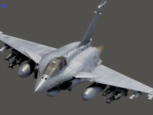Cole&ccedil;&atilde;o Dassault Rafale - Rigged de alta resolu&ccedil;&atilde;o com Cockpit Modelo 3D