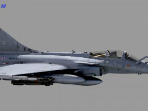 Cole&ccedil;&atilde;o Dassault Rafale - Rigged de alta resolu&ccedil;&atilde;o com Cockpit Modelo 3D