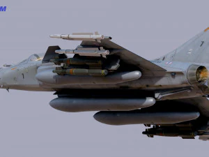 Cole&ccedil;&atilde;o Dassault Rafale - Rigged de alta resolu&ccedil;&atilde;o com Cockpit Modelo 3D