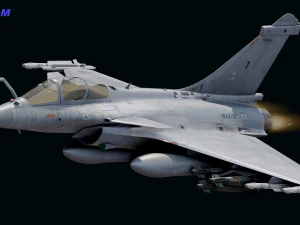 Cole&ccedil;&atilde;o Dassault Rafale - Rigged de alta resolu&ccedil;&atilde;o com Cockpit Modelo 3D