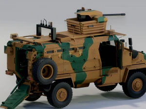 BMC kirpi MRAP - inclu&iacute;do dentro - Totalmente Rigged Modelo 3D